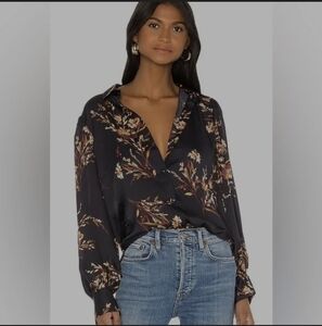 Equipment Danton Black Blouse Sz XS LIKE NEW